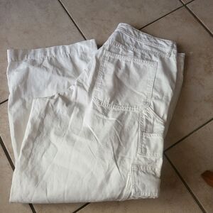 Wild Fable mid rise baggy cargo white denim 17r